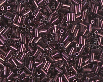 Bugle Bead BGL1-460 Miyuki Bugle Beads 3mm Metallic Dark Raspberry 8.5 grams Diy Beads