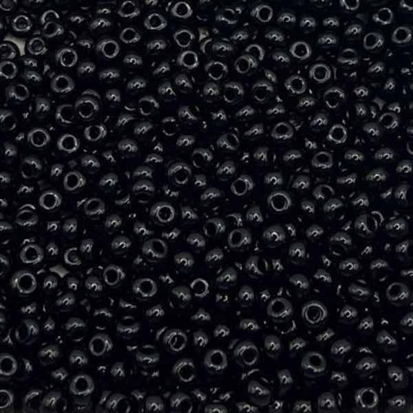 Black Opaque Czech Seed Bead 20grams #2100 6/0 CSB6-23980