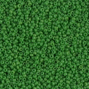 Seed Beads 15/0 Miyuki Seed Beads 15-411 Opaque Green 10 grams  diy beads