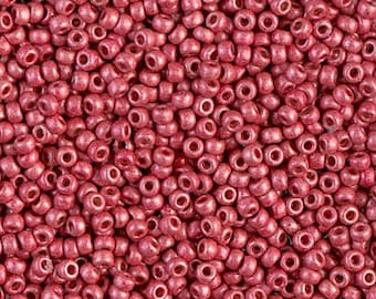 Seed Bead 11-4211F Miyuki Seed Beads 11/0 Duracoat Galvanized Matte Light Cranberry 10 grams Diy Beads