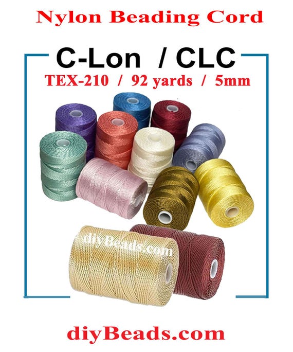 C-Lon Nylon Beading Thread ( CLC ) .5mm - Industry Size TEX 210 - Approximately  92 yards per Bobbin many colors diyBeads.com