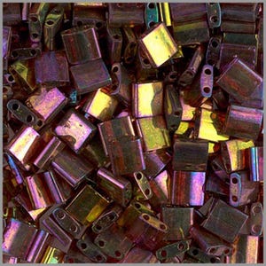 Tila Beads TL-301 Miyuki Tila Beads Dark Topaz Rainbow Gold Luster 10 grams diy beads