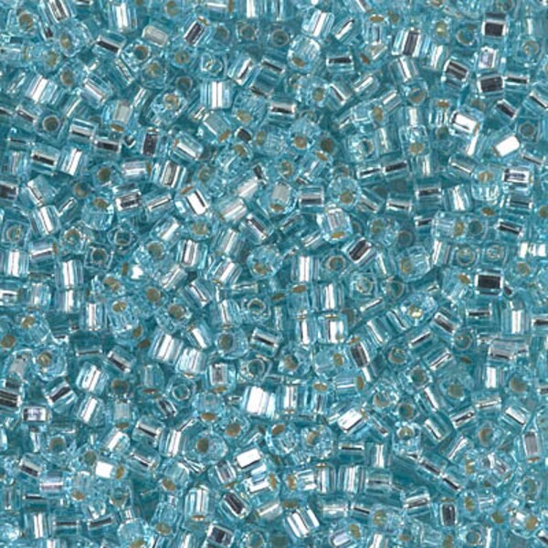 Square Bead SB18-18 Miyuki Square Beads 1.8mm Silver Lined Aqua 10 grams Diy Beads