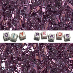 Quarter Tila Bead QTL-316 Miyuki Quarter Tila Beads Light Amethyst Gold Luster 10 grams diy beads