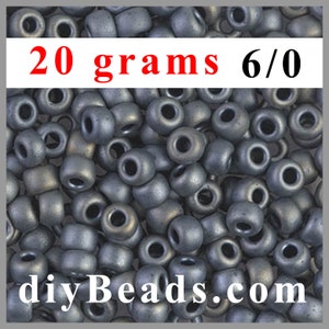 6-2002 Miyuki Seed Beads 6/0 Matte Metallic Silver Gray 20 grams diy Beads