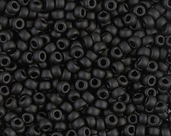 Seed Beads 8-401F Miyuki Seed Beads 8/0 Matte Black 10 grams diy beads