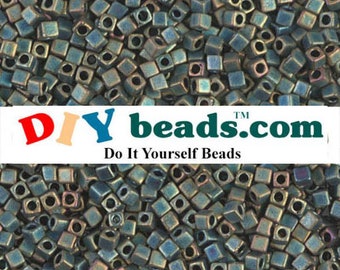 Square Bead 1.8mm SB18-2008 Miyuki Cube Beads  Matte Metallic Patina Iris 10 grams  diy beads diy beads