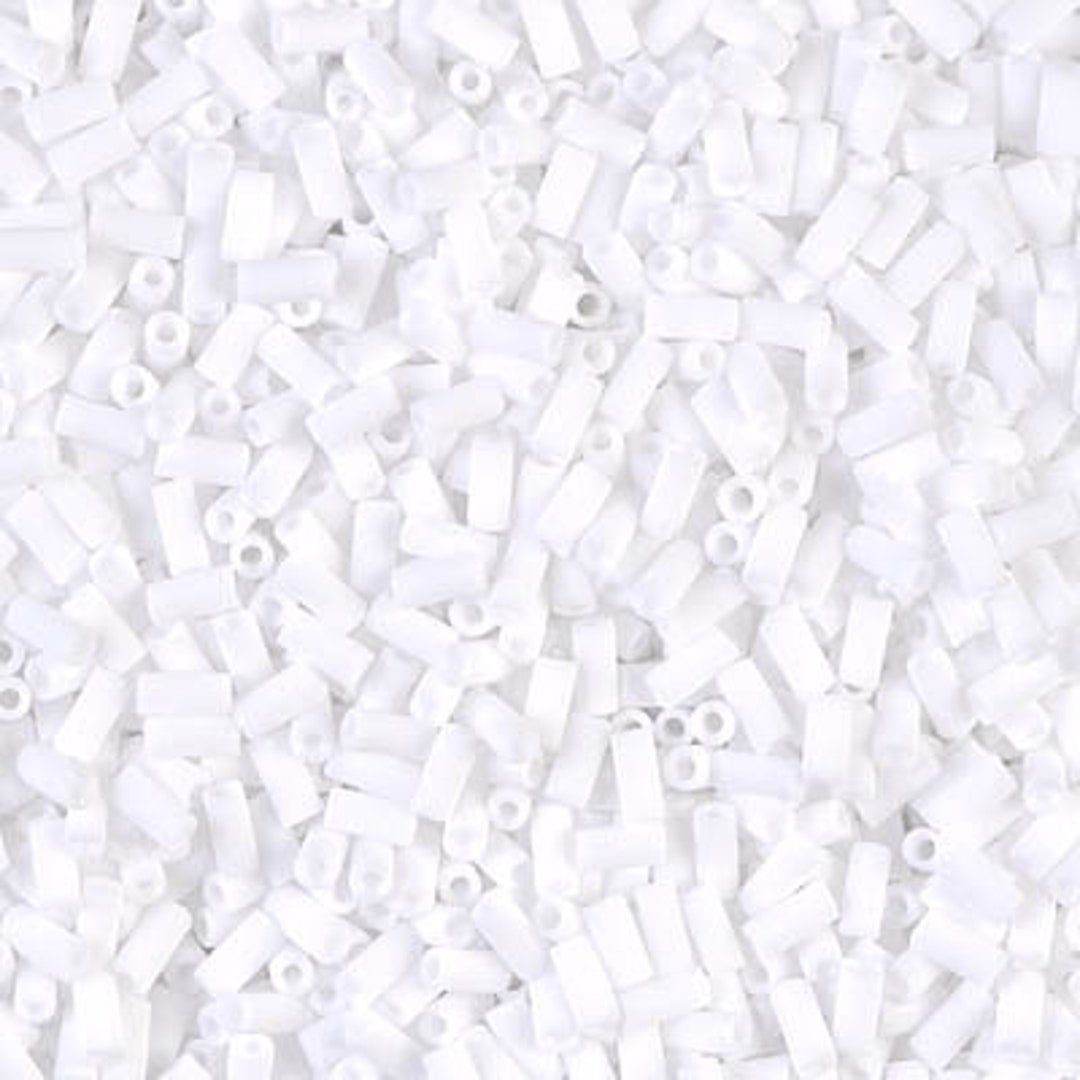 Bugle Beads 3mm Miyuki Bugle Beads BGL1402F Matte White 8.5 Grams Diy