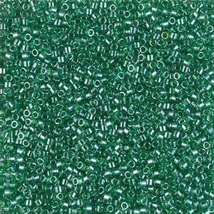 Delica Beads DB1889 Miyuki Delica Beads 11/0 Transparent Green Luster 7.6 grams ( Approx 1520 Beads ) Diy Beads Store