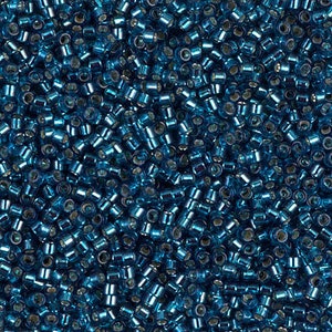 May include: A close-up view of a large quantity of small, round, metallic blue beads. The beads have a shiny, reflective surface.