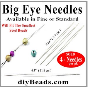 6 Pieces Big Eye Beading Needles With Needle Bottle Beaded Needle B