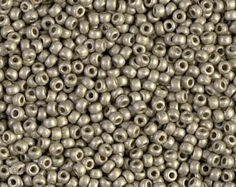 11-4221F Seed Beads Miyuki 11/0 Duracoat Galvanized Matte Light Pewter 10 grams diy beads