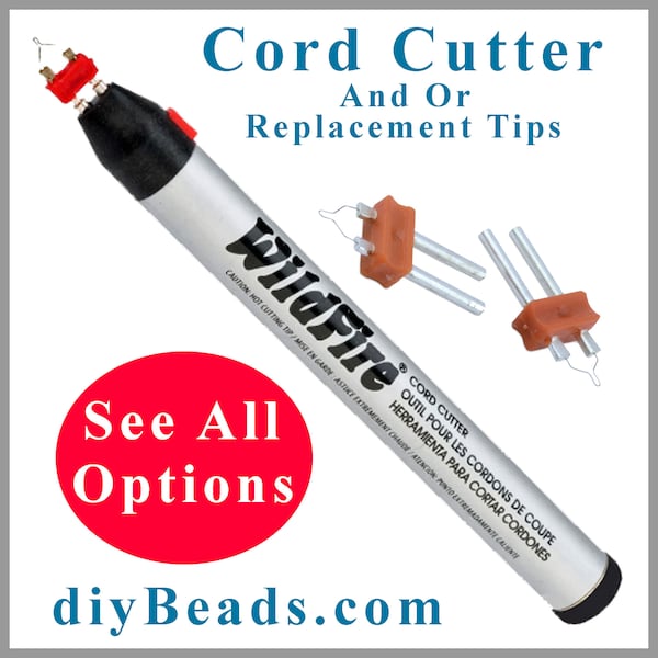 WILDFIRE THREAD CUTTER, Wildfire Battery Operated Heat Cord Cutter - with or without Replacement Tips- diyBeads