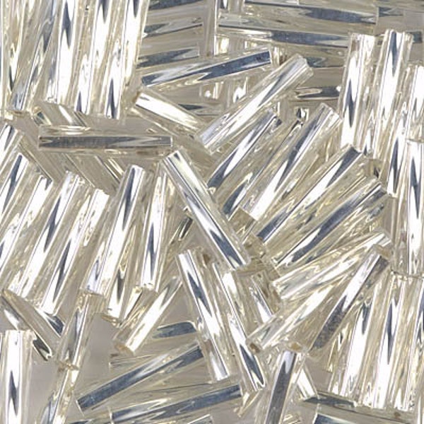 TW2712-1 Silver Lined Crystal Miyuki Twisted Bugle Bead Size 2.7mm x 12mm Sold 12 grams diy Beads