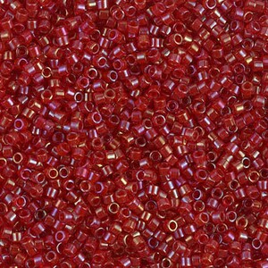 DB0295 Lined Red AB 11/0 Miyuki Delica Bead 7.6 grams diy Beads