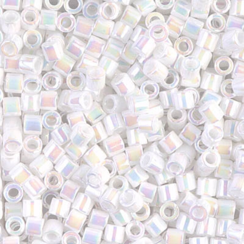 Delica Bead DBL-0202 Miyuki Delica Beads 80 White Pearl AB 8.2 grams diy beads