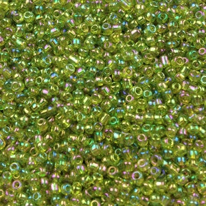Seed Beads 11/0 Rainbow Lime Green 10 grams - #99-112-10 diy beads
