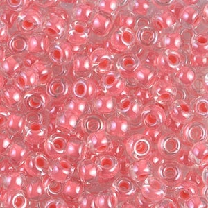 Seed Beads 6-204 Miyuki Seed Beads 6/0 Coral Lined Crystal 20 grams  diy beads