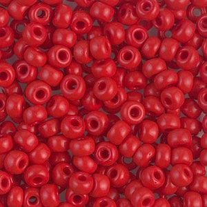 Seed Bead 6-408 Miyuki Glass Seed Beads 6/0 Opaque Red 20 grams ( approx 240 beads ) Diy Beads Store