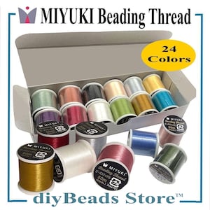 Miyuki Beading Thread Pre-waxed size "B" beading thread 50m (55 yards), 24 colors,  Thread Size: 330 DTEX / 0.203mm / 0.012", diyBeads.com