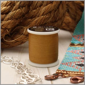 Miyuki Beading Thread is a pre-waxed size "B" beading thread 50m (55 yards) available in 24 colors