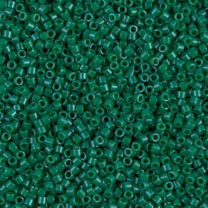 DB0656 Dyed Opaque Green Size 11/0 Miyuki Delica Beads Sold 7.6 grams