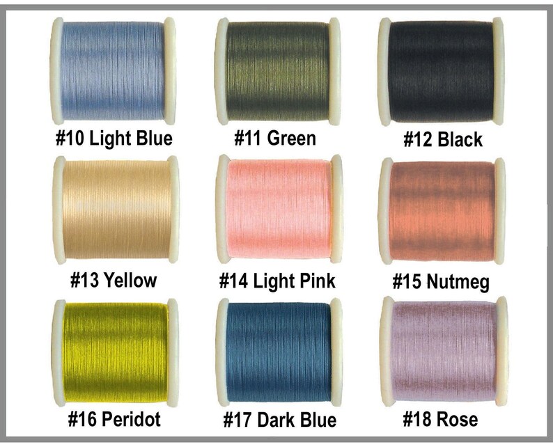 Miyuki Beading Thread is a pre-waxed size "B" beading thread 50m (55 yards) available in 24 colors