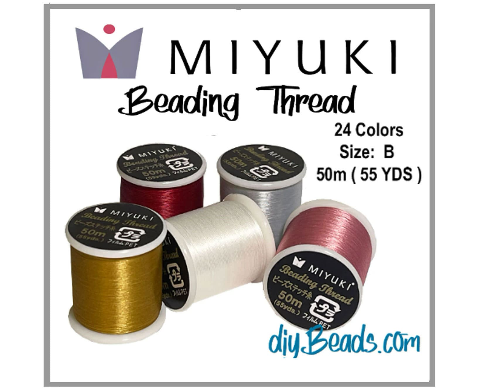 NYMO Nylon Beading Thread Size B for Delica Beads White 72YD (66 Meters)