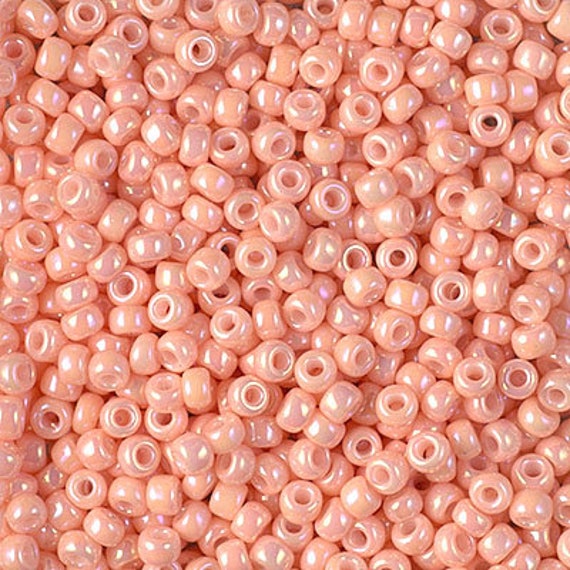 Seed Bead 8-596 Miyuki Seed Beads 8/0 Opaque Tea Rose Luster 10 grams diy  beads