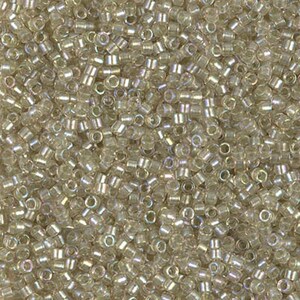 DB1766 Sparkling Celery Lined Ligth Tea Rose AB Size 11/0 Miyuki Delica Beads Sold 7.6 grams