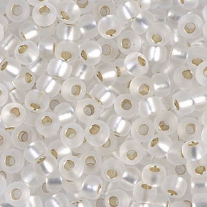 Seed Beads 6-1F Miyuki Seed Beads 6/0 Matte Silver Lined Crystal 20 grams  diy beads