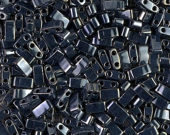 Half Tila Bead HTL-464 Miyuki Half Tila Beads Light Gunmetal 10 grams Diy Beads