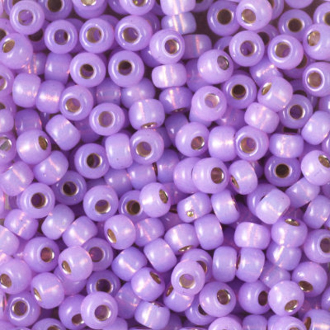 Seed Bead 6574 Miyuki Seed Beads Size 6/0 Dyed Lilac Silver Lined