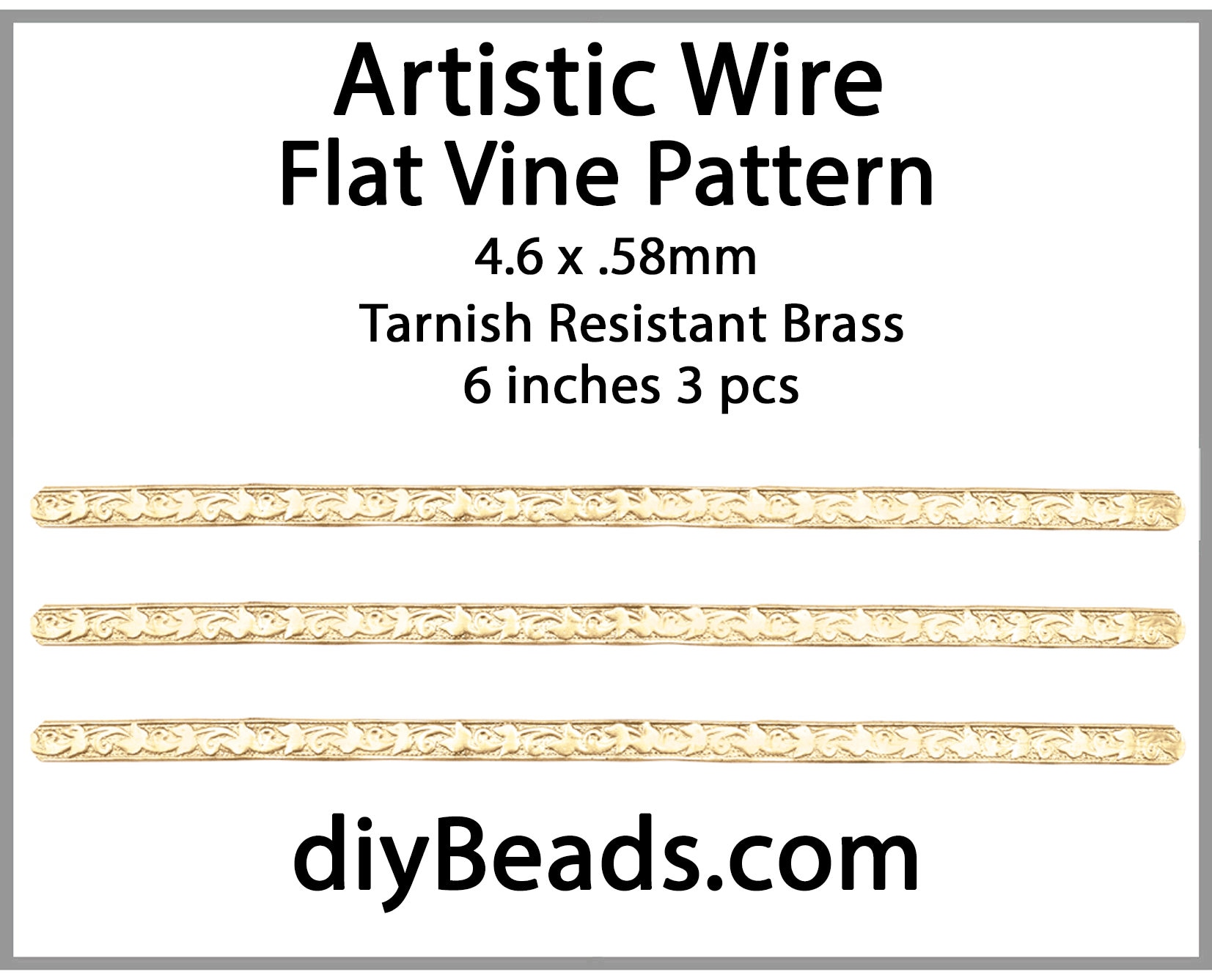 1 foot (30.5cm) x 5.1mm Brass Bezel Wire Crown Pattern - Brass Gallery wire  - 12 inch - available in bulk (spools)