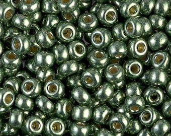 6-4215 Miyuki Seed Beads 6/0 Duracoat Galvanized Sea Green 20 grams