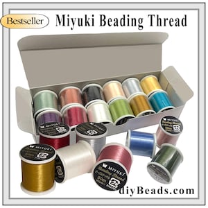 Miyuki Beading Thread Pre-waxed size &quot;B&quot; beading thread 50m (55 yards), 24 colors,  Thread Size: 330 DTEX / 0.203mm / 0.012&quot;, diyBeads.com