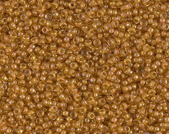 Seed Bead 15-2238 Miyuki Seed Beads 15/0 Goldenrod Lined Topaz AB 10 grams Diy Beads