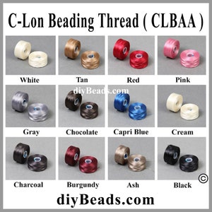 C-Lon Nylon Beading Thread CLBAA - Size AA ( Industry Size TEX 35 ) - 75 yards per Bobbin - Sold 1 Bobbin - Diy Beads
