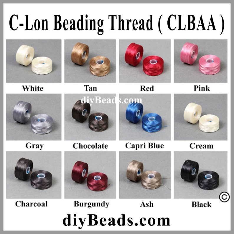 C-Lon Nylon Beading Thread CLBAA - Size AA ( Industry Size TEX 35 ) - 75 yards per Bobbin - Sold 1 Bobbin - Diy Beads