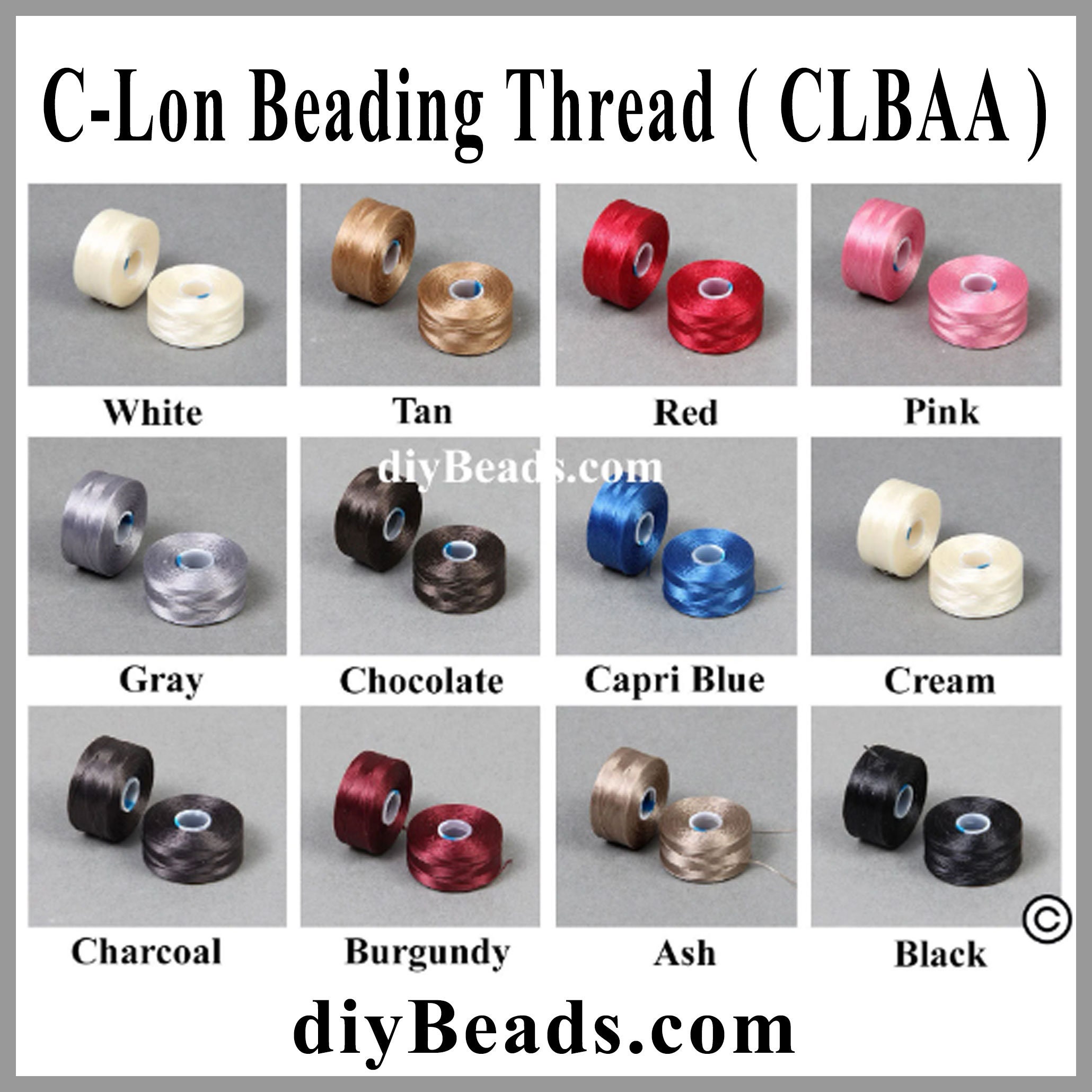 C-lon Nylon Beading Thread CLBAA Size AA Industry Size TEX 35 75