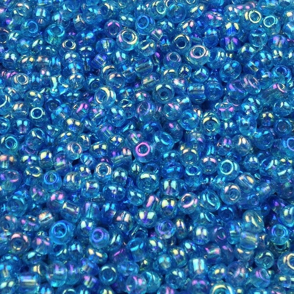 Seed Beads 11/0 Rainbow Teal Blue 10 grams - #99-110-10 diy beads