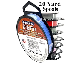 Beadalon Wildfire Beading Thread - 20 YARD SPOOLS - .006 in. Many Colors Available