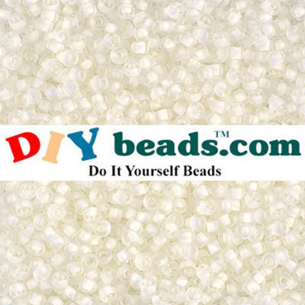 Seed Bead 11-1920 Miyuki Seed Beads 11/0 Semi Frosted White Lined Crystal 10 grams  diy beads