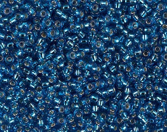 Seed Bead 11-25 Miyuki Seed Beads 11/0 Silver Lined Capri Blue 10 grams Diy Beads
