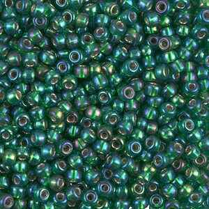 Seed Beads 8/0 Miyuki Seed Beads 8-1016 Silver Lined Green AB 10 grams  diy beads