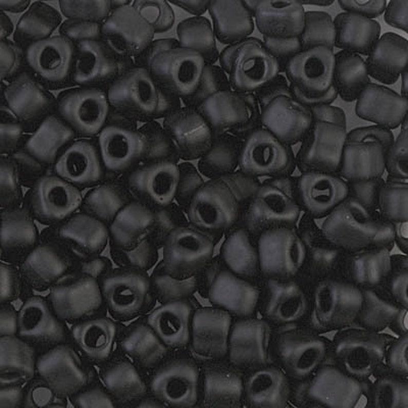 Triangle Beads 50 Miyuki Triangle Beads TR5-401F Matte Black 10 grams diy beads