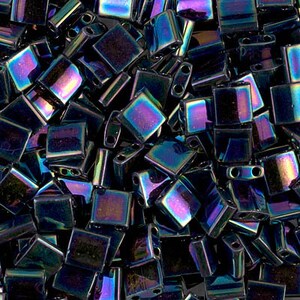 Tila Bead TL-455 Miyuki Tila Beads Metallic Variegated Blue Iris 10 grams Diy Beads