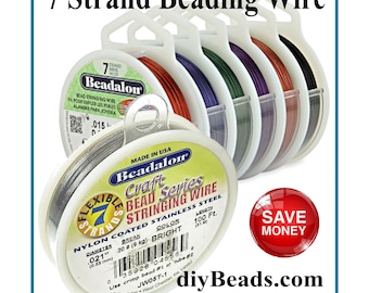 BEADALON BEADING WIRE - 7 strand Nylon coated stainless steel wire Several colors and sizes to choose from