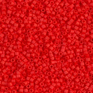 DB0757 Matte Opaque Vermillion Size 11/0 Miyuki Delica Beads