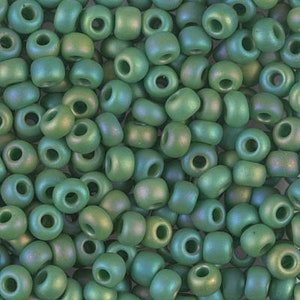 Seed Bead 6-411FR Miyuki Seed Beads 6/0 Matte Opaque Green AB 20 grams Diy Beads